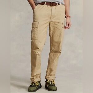 POLO RALPH LAUREN Men Big & Tall Khaki Relaxed Fit Utility Cargo Pants Sz 42X32